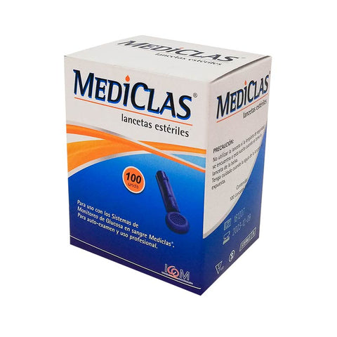 Lancetas Glucometria Mediclas x 100 Unidades ICOM