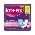 Toallas Higiénicas Kotex Nocturna Ultraprotect x 8 Uds