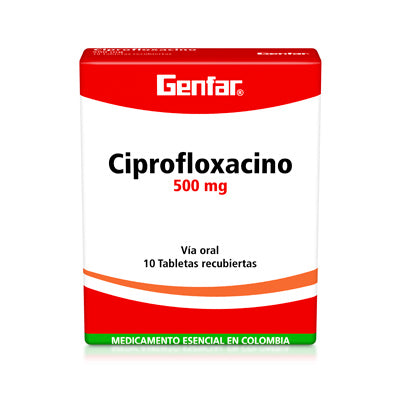 Ciprofloxacino 500 mg 10 tabletas Genfar