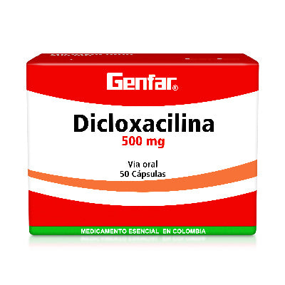 Dicloxacilina 500 mg 50 capsulas Genfar