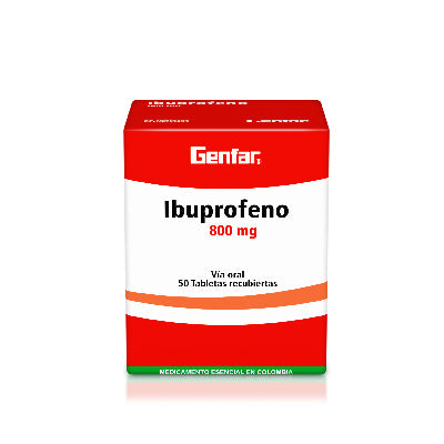 Ibuprofeno 800 mg 50 tabletas Genfar