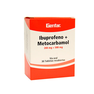 Ibuprofeno + Metocarbamol 30 tabletas Genfar