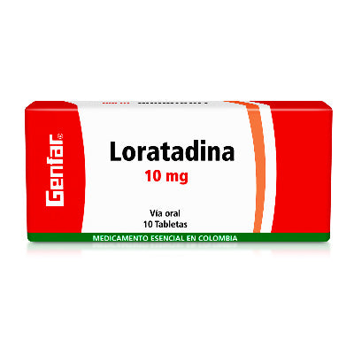 Loratadina 10 mg 10 tabletas Genfar
