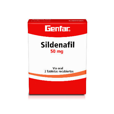 Sildenafil 50 mg 2 tabletas Genfar