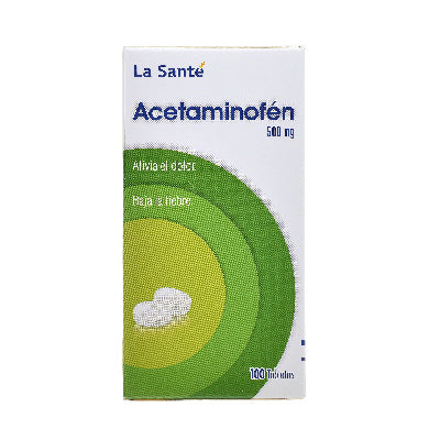 Acetaminofén 500 mg 100 tabletas La Sante