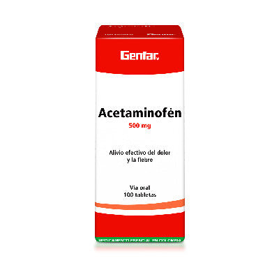 Acetaminofén 500 mg 100 tabletas Genfar
