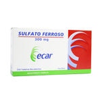Sulfato Ferroso 300 mg 250 Tabletas Ecar