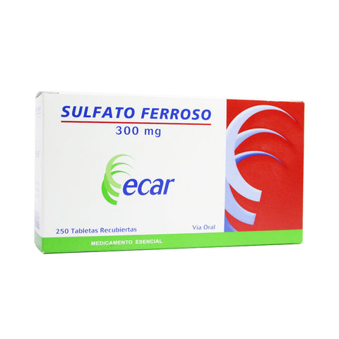 Sulfato Ferroso 300 mg 250 Tabletas Ecar