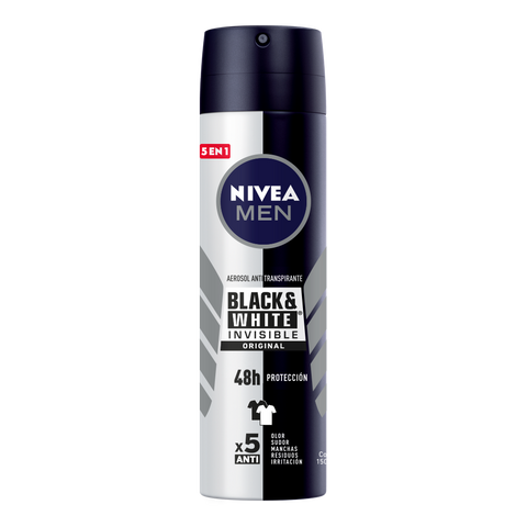 Desodorante Nivea Men Aerosol Antitranspirante Black & White Invisible x 150 mL