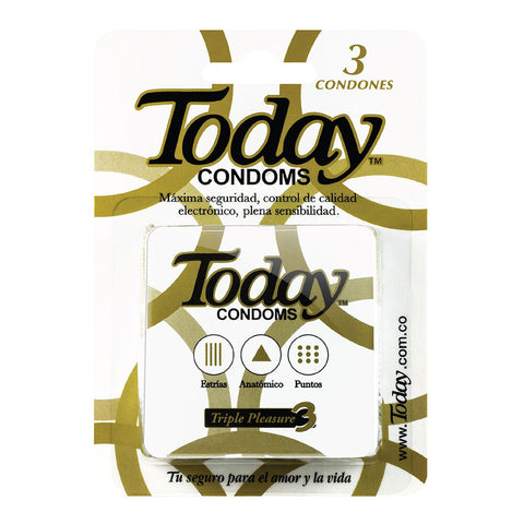 Preservativo Today Triple Pleasure x 3 Unidades