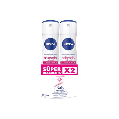 2 Desodorantes Nivea Spray Aclarado Natural x 150 mL c/u