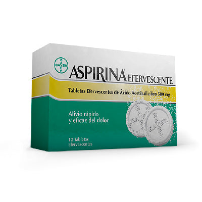 Aspirina Efervescente 500 MG x 12 Tabletas
