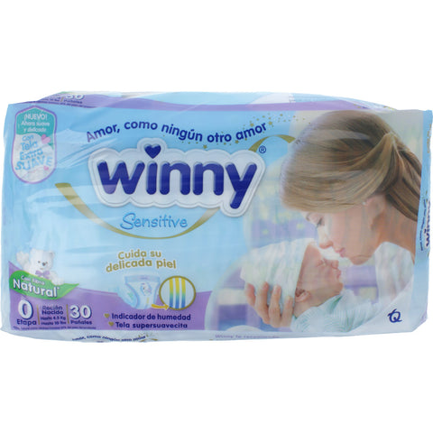Winny Sensgold Etapa 0+Paquete Toallas x 20 Recién Nacido Bolsa x 30